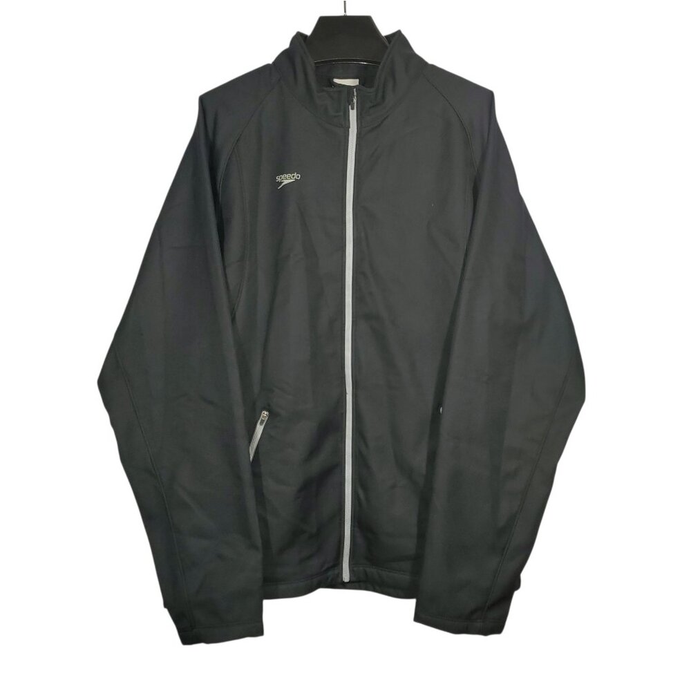 NWT Speedo Soft Shell Jacket Men's XXL Black Full-Zip Mock-Neck Performance